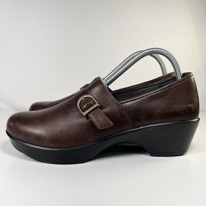 Dansko Women's Brown Leather Slip On Comfort Casual Clog Shoes Size 40 US 9.5